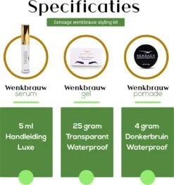 Sensage Wenkbrauwgel Set | Brow Soap | Pomade Donkerbruin | Wenkbrauw Serum | Wenkbrauw Borstel 3 Stuks -Maybelline Winkel 1126x1200 4