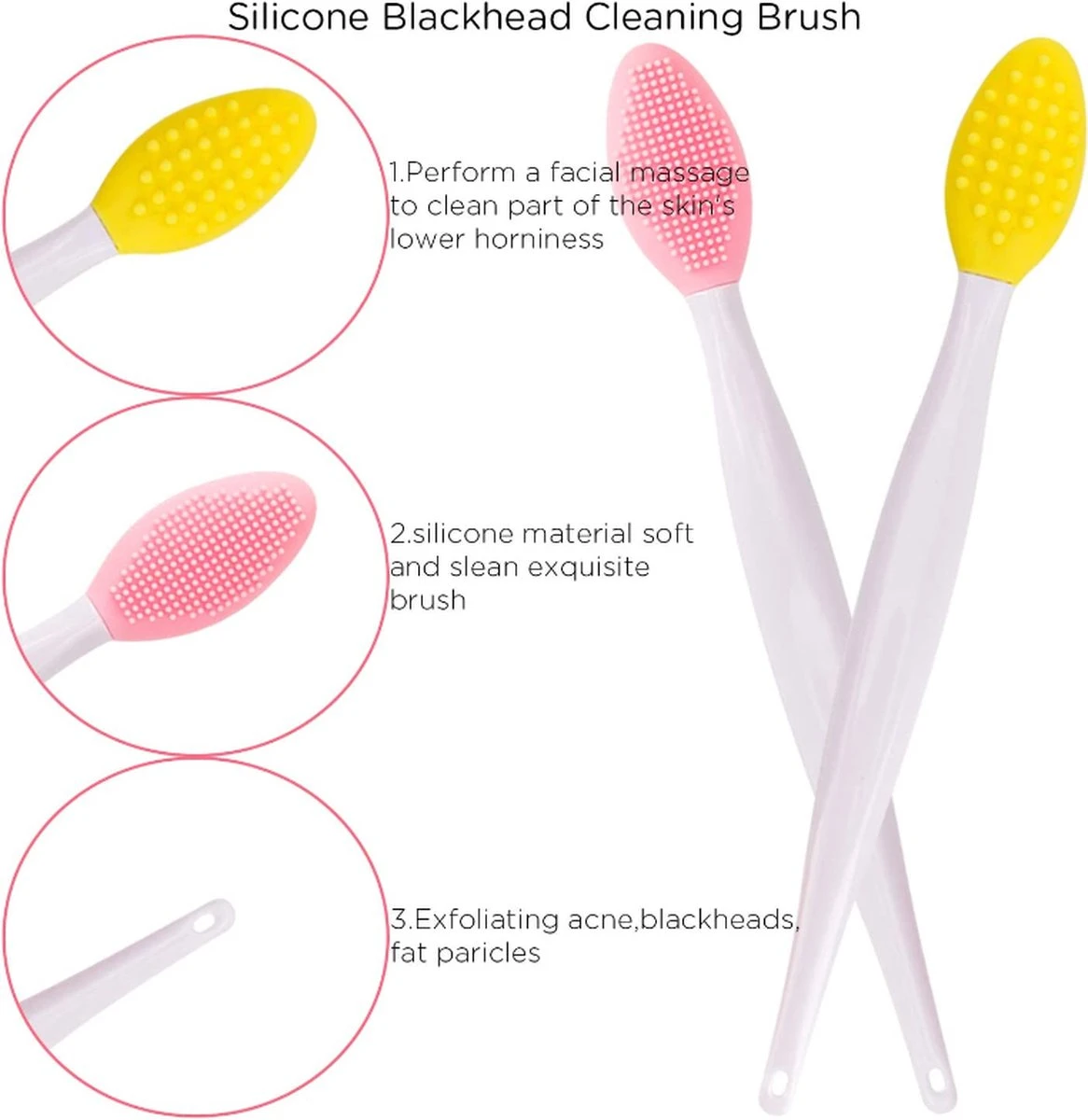 Merkloos Lip Scrub Borstel Set 4-delig - Mee Eters Verwijderen – Gezichtsreiniger – Gezichtsborstel Blackhead Remover 7 Merkloos Lip Scrub Borstel Set 4-delig - Mee Eters Verwijderen – Gezichtsreiniger – Gezichtsborstel Blackhead Remover - Afbeelding 5