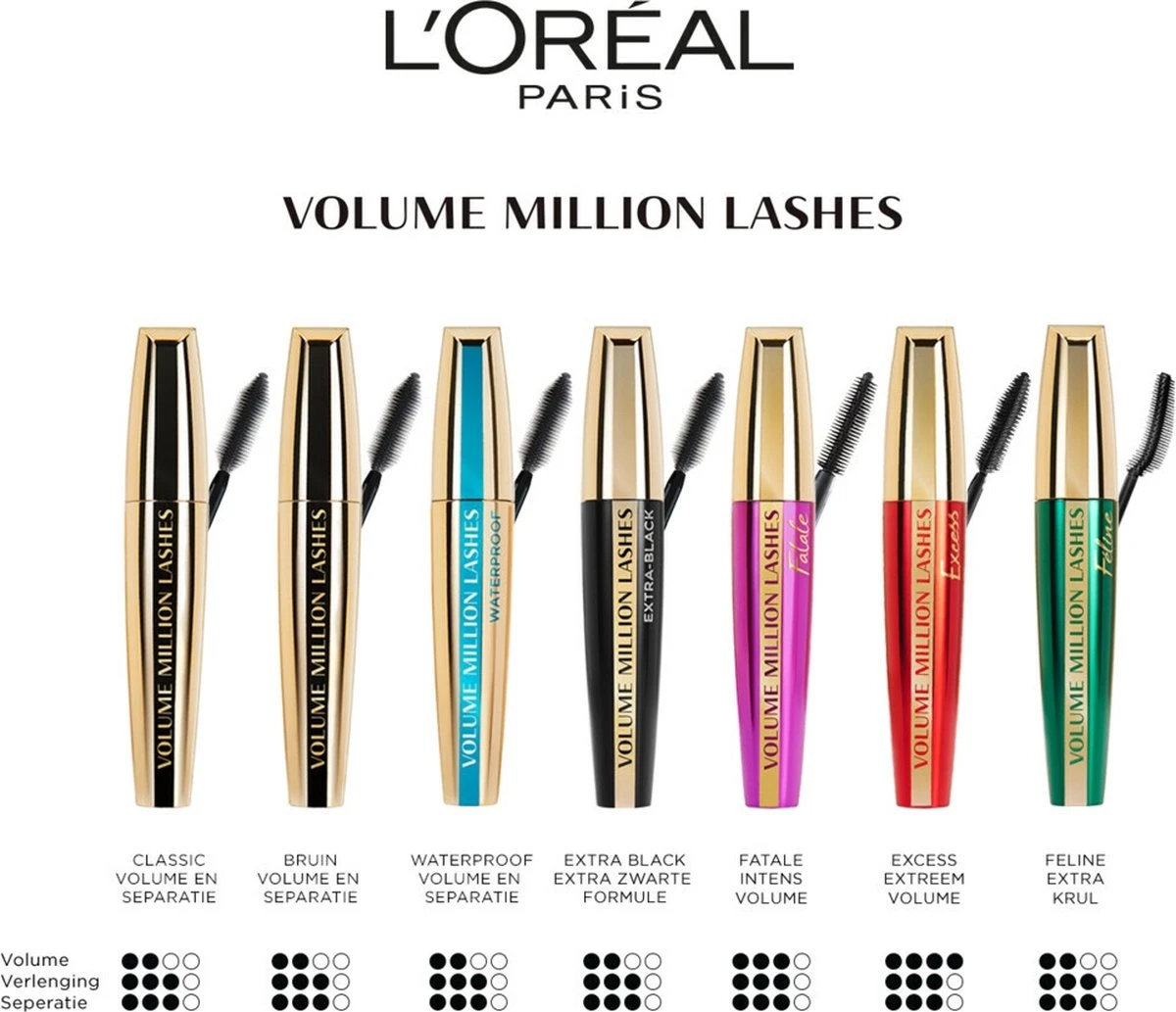 L’Oréal Paris Volume Million Lashes Mascara - Bruin 7 L’Oréal Paris Volume Million Lashes Mascara - Bruin - Afbeelding 5