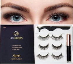 Luxgoods Magnetische Wimpers - Wimperset 3 Paar+ 1 Flesjes Eyeliner+ 1 Pencet - Herbruikbaar-magneet Wimpers -lashes-magnetic Lashes