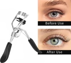 INTER-ESQUE® Wimperkruller Met Kam - Eyelash Curler + 5x Gratis Extra Siliconen Pad - Zwart/Zilver -Maybelline Winkel 1200x1066 2