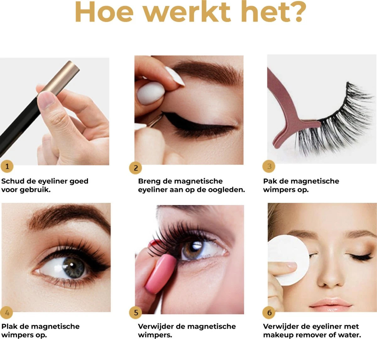 Magnetische Nep Wimpers Met 2 Magnetic Eyeliners En Applicator - 10 Magnetische Lashes - Wimperextensions - Zwart 9 Magnetische Nep Wimpers Met 2 Magnetic Eyeliners En Applicator - 10 Magnetische Lashes - Wimperextensions - Zwart - Afbeelding 7