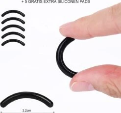 INTER-ESQUE® Wimperkruller Met Kam - Eyelash Curler + 5x Gratis Extra Siliconen Pad - Zwart/Zilver -Maybelline Winkel 1200x1117 3