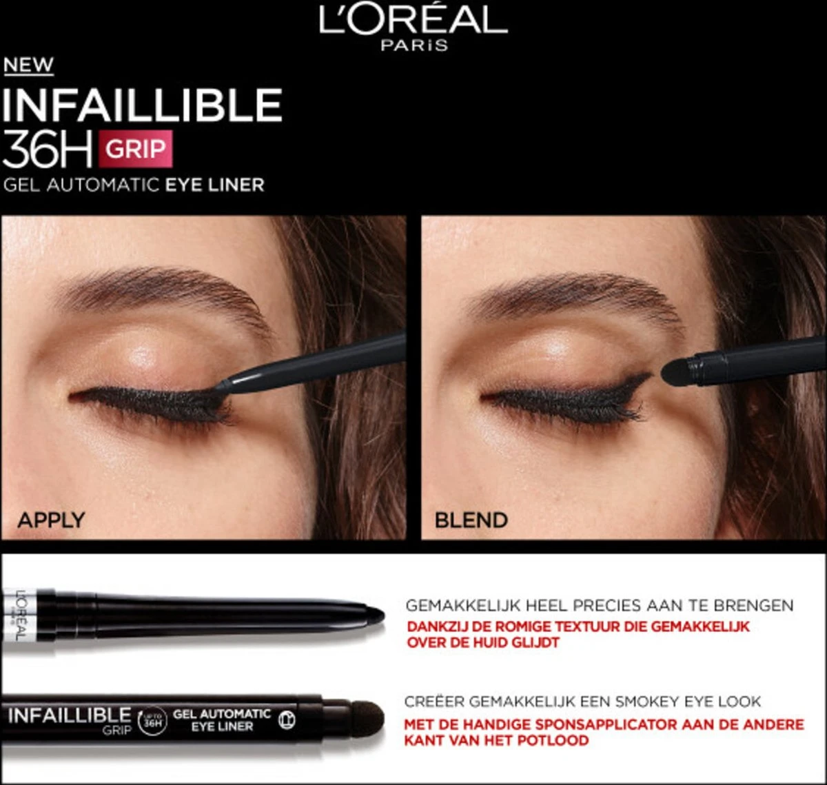 L’Oréal Paris Infallible Gel Automatic Eyeliner - 001 Intense Black 6 L’Oréal Paris Infallible Gel Automatic Eyeliner - 001 Intense Black - Afbeelding 4