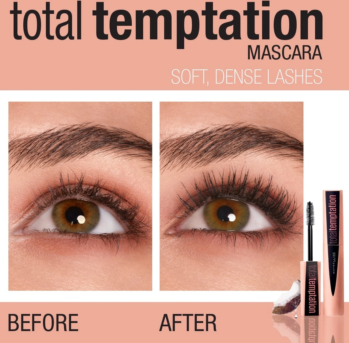 Maybelline Total Temptation Mascara - Zwart 4 Maybelline Total Temptation Mascara - Zwart - Afbeelding 2