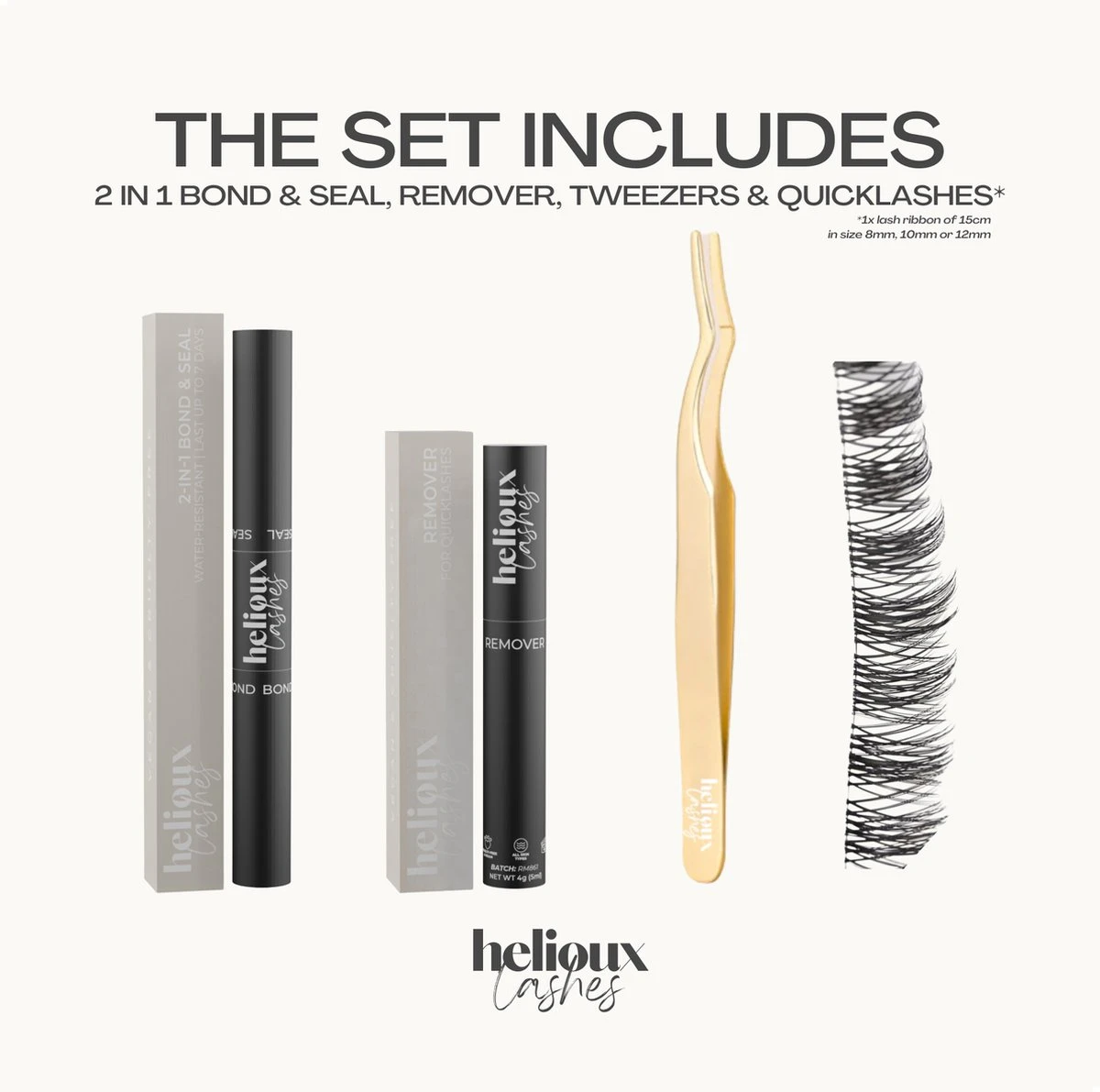 Helioux® - Quicklashes Nepwimpers - DIY Wimpersextensions Voor Thuis - 12mm - Blijven 5+ Dagen Zitten - Complete Set Incl. Wimpers, Lijm, Remover, Pincet - Herbruikbaar - Falscara 9 Helioux® - Quicklashes Nepwimpers - DIY Wimpersextensions Voor Thuis - 12mm - Blijven 5+ Dagen Zitten - Complete Set Incl. Wimpers, Lijm, Remover, Pincet - Herbruikbaar - Falscara - Afbeelding 7