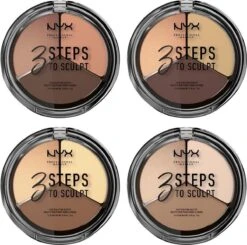NYX Professional Makeup 3 Steps To Sculpt Face Sculpting Palette - Light 3STS02 - Highlighter En Contouring Make-up - 15 Gr -Maybelline Winkel 1200x1192 6