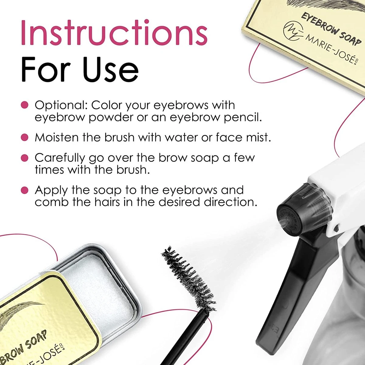 Marie-José & Co Brow Soap - Wenkbrauw Styling Zeep / Gel - Kleurloos 8 Marie-José & Co Brow Soap - Wenkbrauw Styling Zeep / Gel - Kleurloos - Afbeelding 6