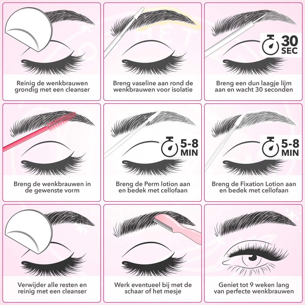 MURLEY'S Brow Lamination Kit - Brow Lift - Starterkit - Wenkbrauwlifting Set - Langdurig Perfecte Wenkbrauwen 6 MURLEY'S Brow Lamination Kit - Brow Lift - Starterkit - Wenkbrauwlifting Set - Langdurig Perfecte Wenkbrauwen - Afbeelding 4