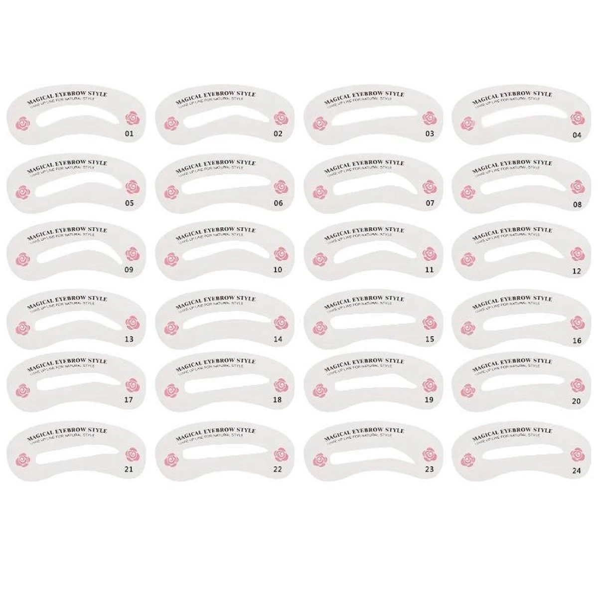 LOUZIR Wenkbrauw Sjablonen Set - 24 Stuks - Wenkbrauw Tekenen 8 LOUZIR Wenkbrauw Sjablonen Set - 24 Stuks - Wenkbrauw Tekenen - Afbeelding 6
