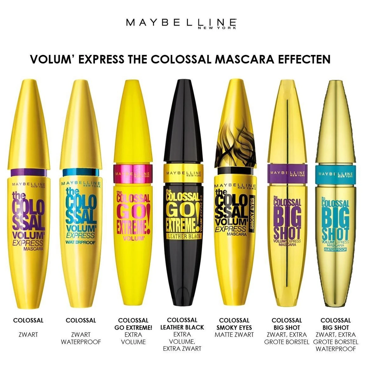 Maybelline Volum' Express Colossal Glam Black Mascara - Volume Mascara 13 Maybelline Volum' Express Colossal Glam Black Mascara - Volume Mascara - Afbeelding 11