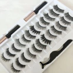 24 Magnetische Wimpers Met Eyelinerkit / 12 Paar- Herbruikbare Magnetische Wimpers - Natuurlijk Ogende Wimperspakket, 2 Buizen Magnetische Eyeliner, 3D Magnetische Nepwimperskit Met Wimperpincet - Magnetische Wimpers -Maybelline Winkel 1200x1200 868