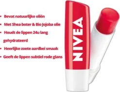 Nivea - Labello Strawberry Shine Lippenbalsem - 5,5 Ml Stick - Lipbalsem - Lipbalm - Lipverzorging - Verrijkt Met Shea Boter En Bio Jojoba Olie -Maybelline Winkel 1200x922