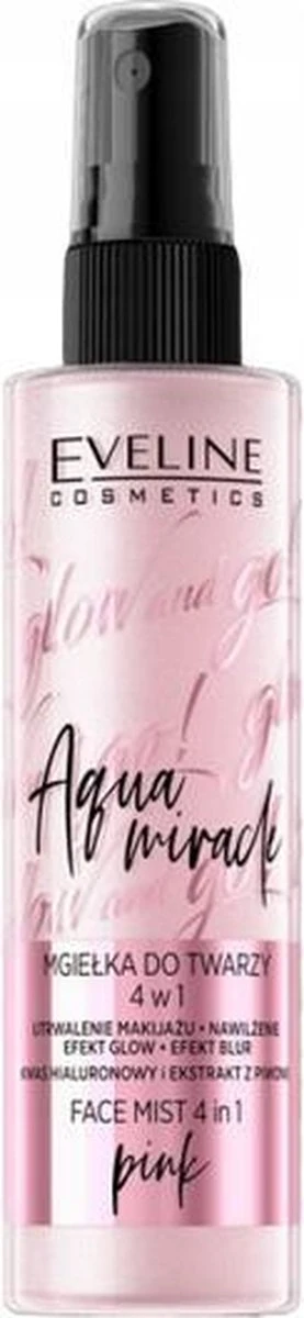 Eveline Cosmetics Glow And Go Aqua Miracle Face Mist 4in1 Pink 110ml. 4 Eveline Cosmetics Glow And Go Aqua Miracle Face Mist 4in1 Pink 110ml. - Afbeelding 2