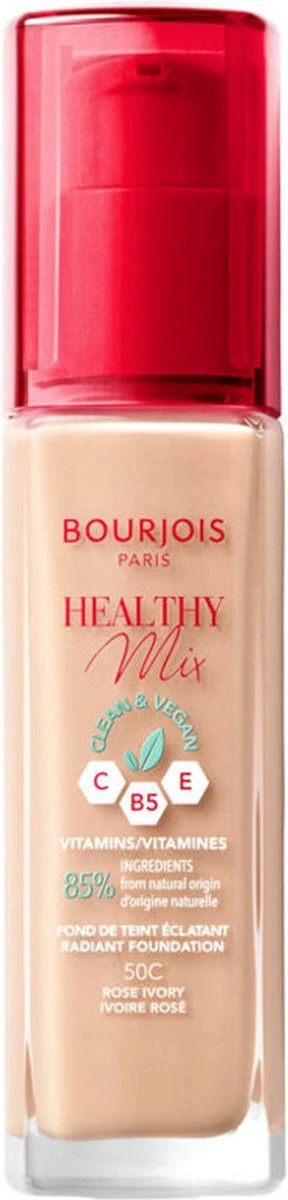 Bourjois Healthy Mix Clean Vegan Foundation 050 Rose Ivory 5 Bourjois Healthy Mix Clean Vegan Foundation 050 Rose Ivory - Afbeelding 3
