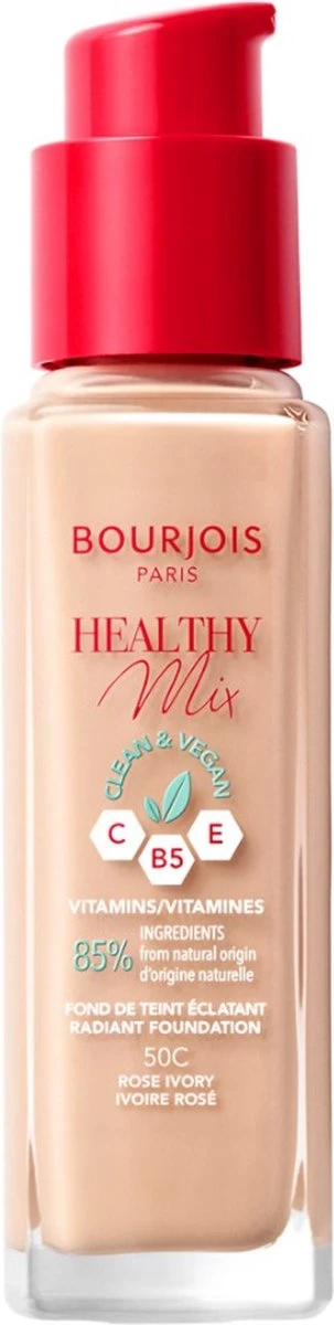 Bourjois Healthy Mix Clean Vegan Foundation 050 Rose Ivory 4 Bourjois Healthy Mix Clean Vegan Foundation 050 Rose Ivory - Afbeelding 2