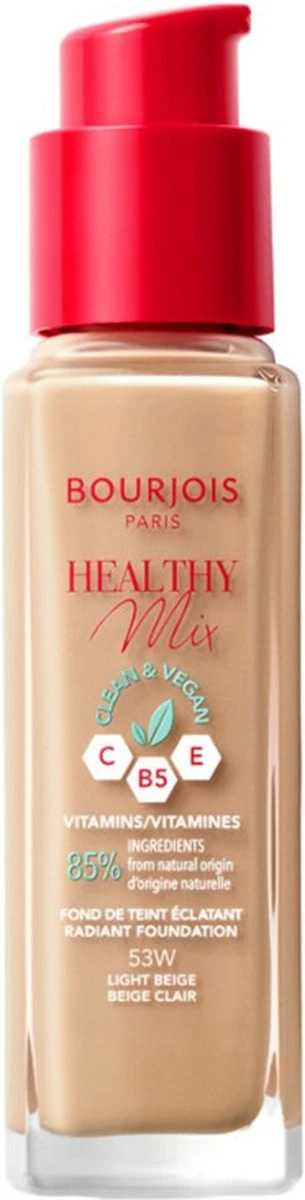 Bourjois Healthy Mix Clean Vegan Foundation 053 Light Beige 5 Bourjois Healthy Mix Clean Vegan Foundation 053 Light Beige - Afbeelding 3