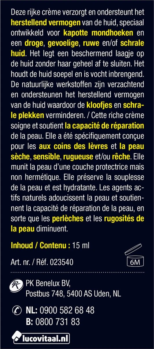 Lucovitaal - Kapotte Mondhoeken Crème - Lippenbalsem 10 Lucovitaal - Kapotte Mondhoeken Crème - Lippenbalsem - Afbeelding 8