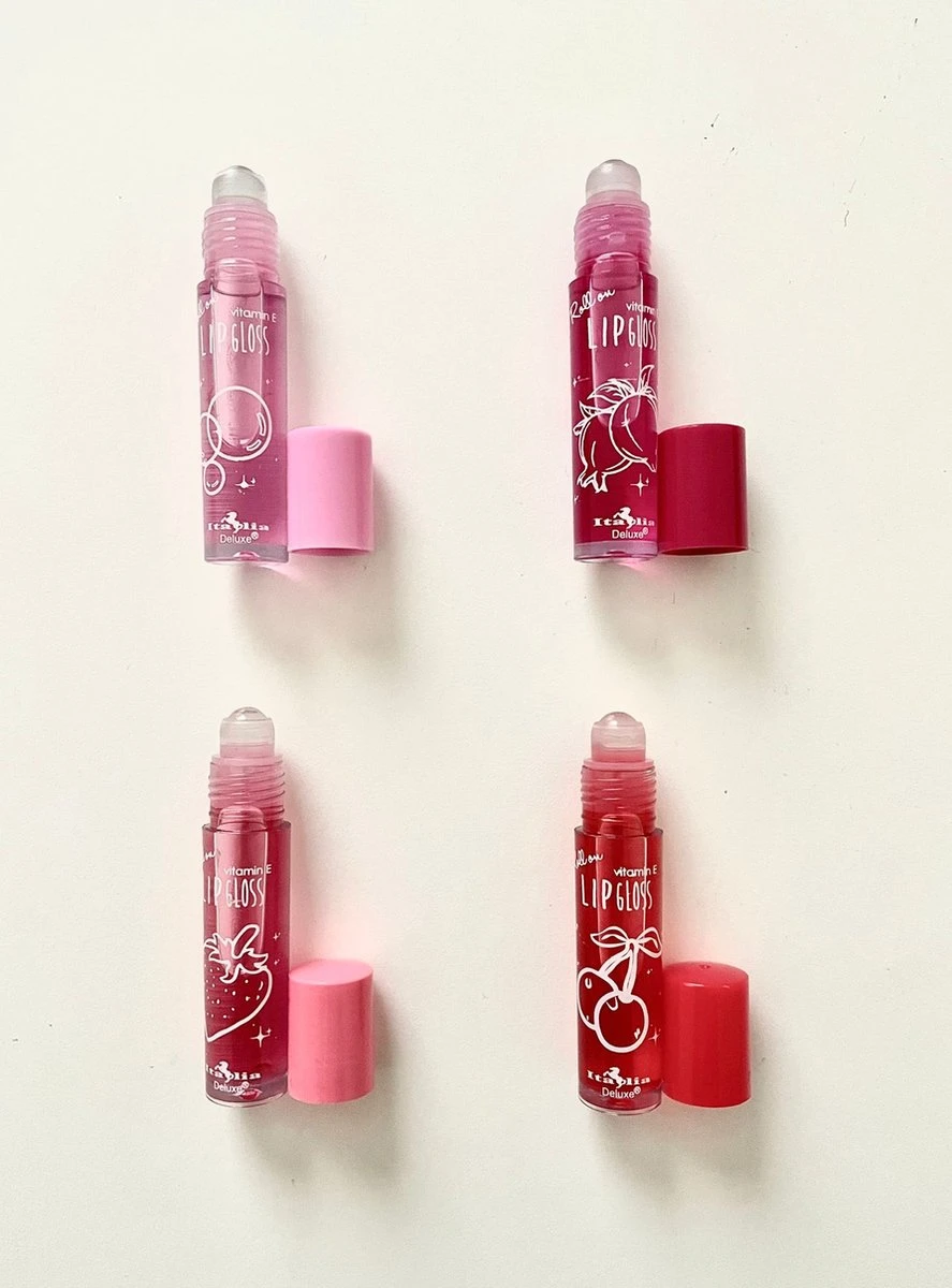 Lipgloss Fruit - Italia Deluxe - Vitamine E - Roll On - Per Stuk 6 Lipgloss Fruit - Italia Deluxe - Vitamine E - Roll On - Per Stuk - Afbeelding 4