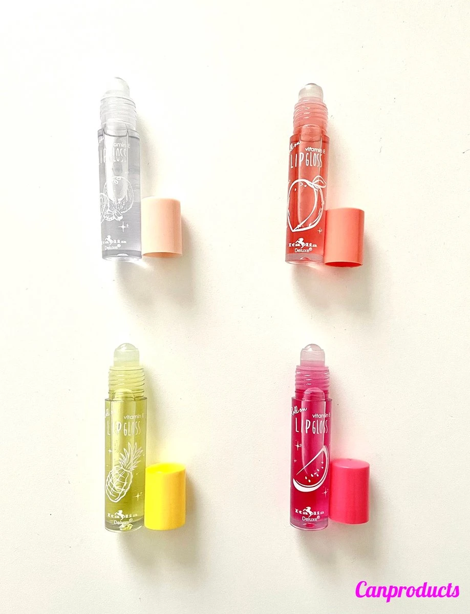 Lipgloss Fruit - Italia Deluxe - Vitamine E - Roll On - Per Stuk 4 Lipgloss Fruit - Italia Deluxe - Vitamine E - Roll On - Per Stuk - Afbeelding 2